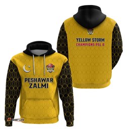 peshawar zalmi cricket pakistan yellow storm champions hoodie