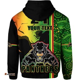 custom personalised penrith panthers zip up and pullover hoodie angry panther indigenous aboriginal style