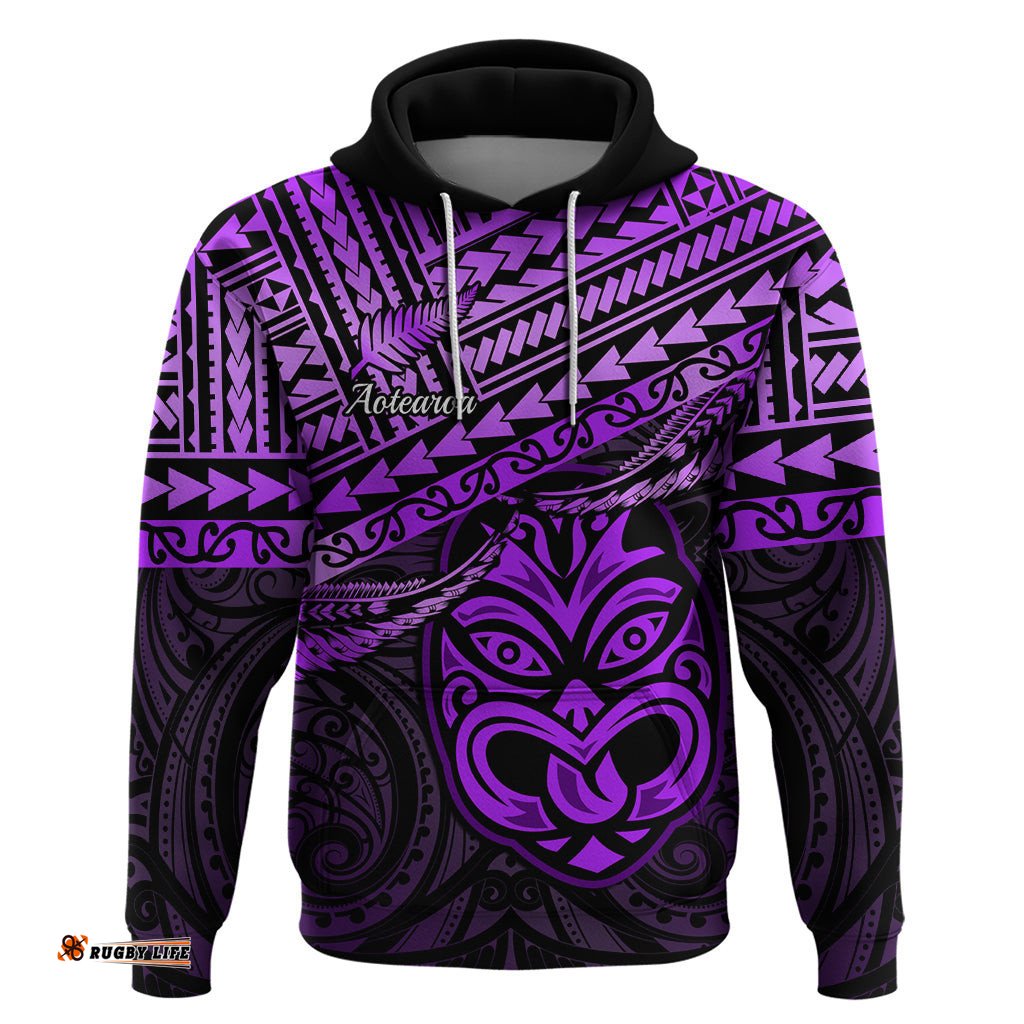 matariki new zealand hoodie maori new year tiki purple version