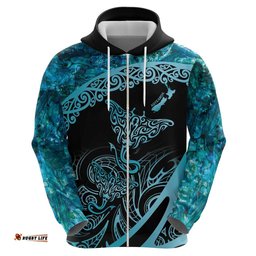 new zealand stingray hoodie aotearoa whai with maori paua shell