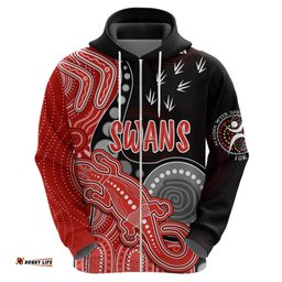 personalised naidoc week afl swans hoodie aboriginal dot art lizard mix boomerang