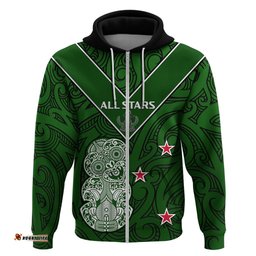 custom text and number aotearoa rugby hoodie all stars new zealand tiki maori