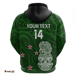 custom text and number aotearoa rugby hoodie all stars new zealand tiki maori
