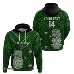 custom text and number aotearoa rugby hoodie all stars new zealand tiki maori