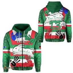 custom personalised rabbitohs naidoc week zip hoodie heal country