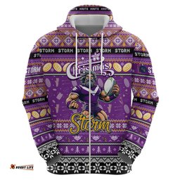 personalized storm rugby xmas hoodie australia nrl mascot