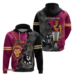 collingwood and lions football hoodie grand final magpies brisbane together