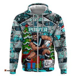 custom power football merry christmas hoodie indigenous australian art