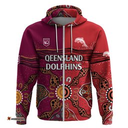 nrl dolphins combine queensland origin hoodie aboriginal