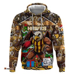 custom hawks football merry christmas hoodie indigenous australian art