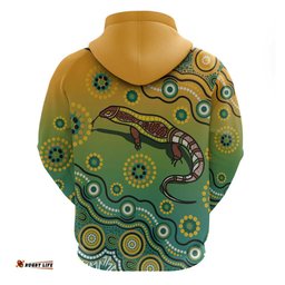 goanna aboriginal style dot artwork hoodie