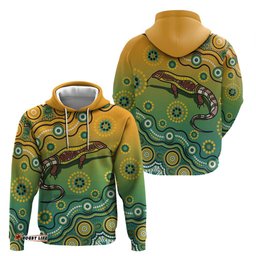 goanna aboriginal style dot artwork hoodie