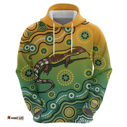 goanna aboriginal style dot artwork hoodie