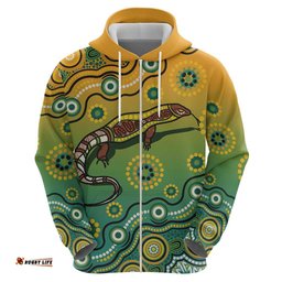 goanna aboriginal style dot artwork hoodie