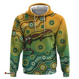 goanna aboriginal style dot artwork hoodie