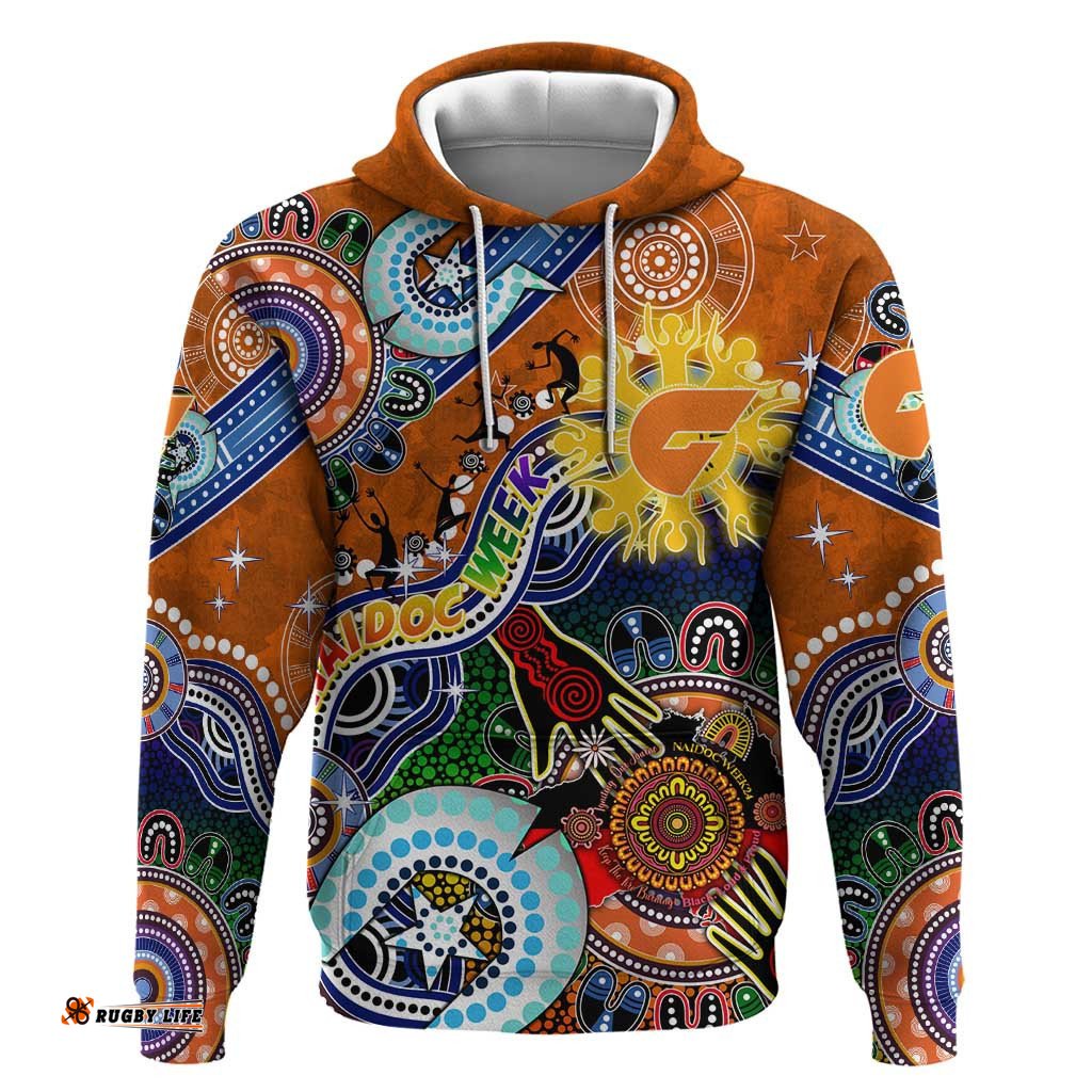 custom naidoc week 2024 gws giants hoodie australia aboriginal dot painting