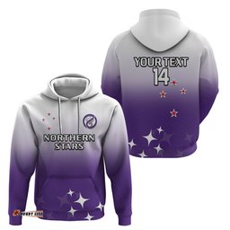 custom text and number aotearoa northern stars netball sporty style hoodie