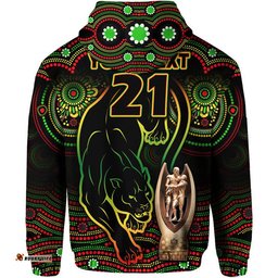 custom personalised penrith panthers rugby zip up and pullover hoodie black crouching panther premiers