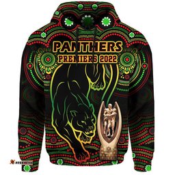 custom personalised penrith panthers rugby zip up and pullover hoodie black crouching panther premiers