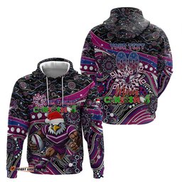 merry christmas manly warringah sea eagles hoodie aboriginal santa rugby mascot silvertails