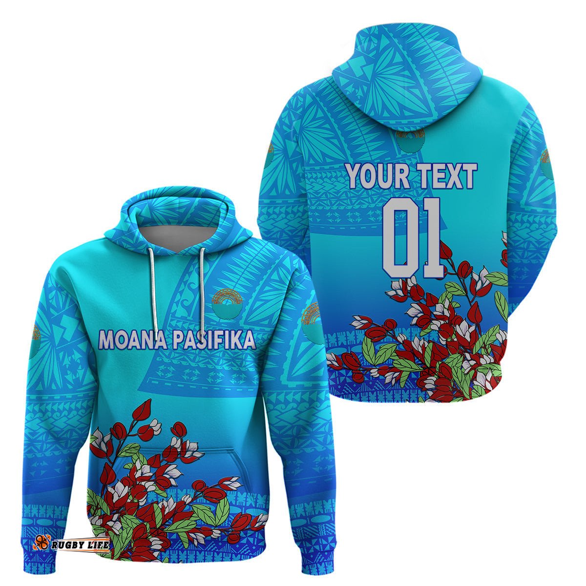 custom personalised moana pasifika super rugby tapa pacific island tagimaucia flower hoodie