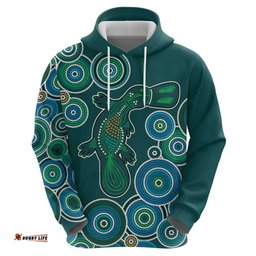 green platypus aboriginal art hoodie