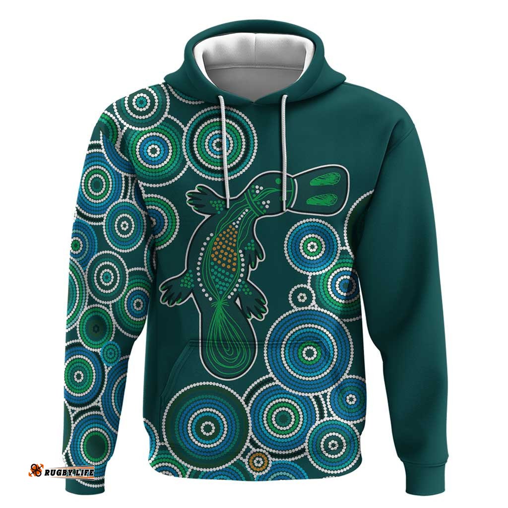 green platypus aboriginal art hoodie