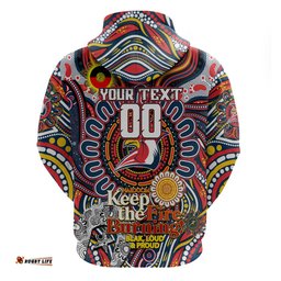 custom naidoc week 2024 roosters hoodie mascot rugby