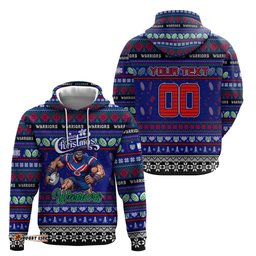 personalized new zealand warriors rugby xmas hoodie australia nrl mascot