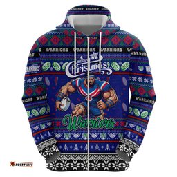 personalized new zealand warriors rugby xmas hoodie australia nrl mascot