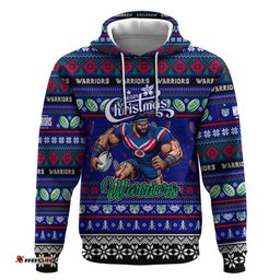 personalized new zealand warriors rugby xmas hoodie australia nrl mascot