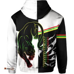 custom personalised panthers hoodie claws half black white style