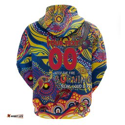 custom naidoc week 2024 crows hoodie aboriginal animals keep the fire burning
