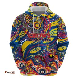 custom naidoc week 2024 crows hoodie aboriginal animals keep the fire burning