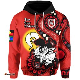 custom text and number dragons rugby naidoc hoodie for our elders aboriginal