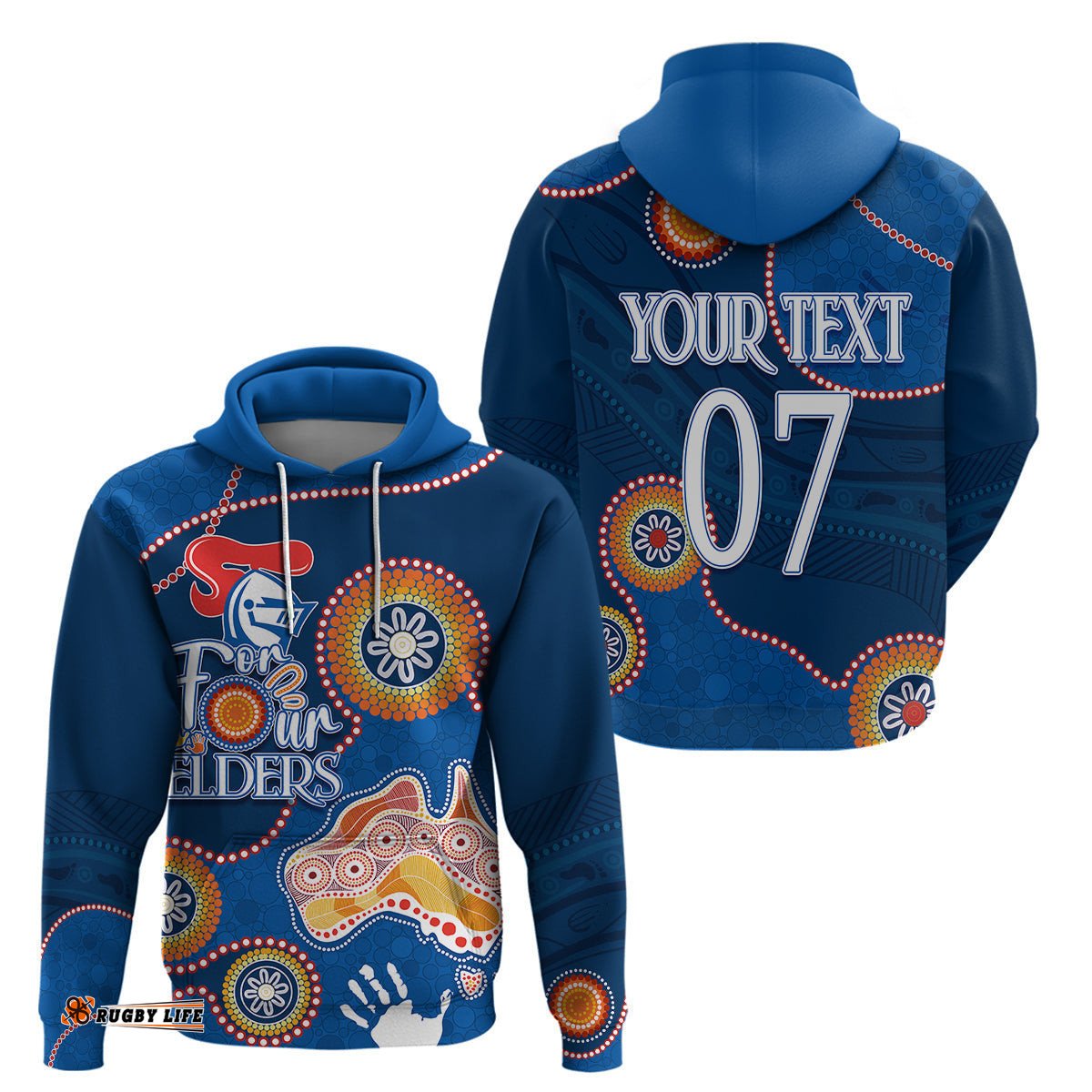 personalised naidoc week nrl knights for our elders hoodie