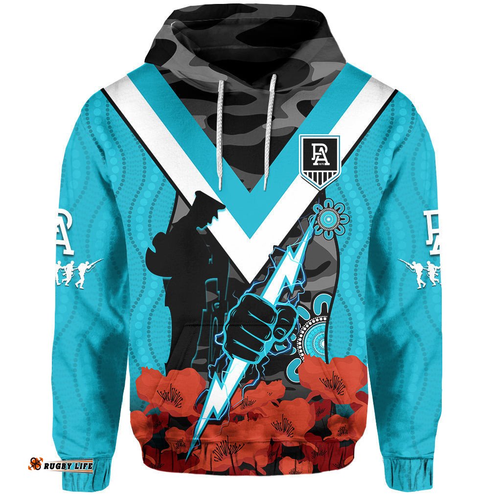 port adelaide football anzac hoodie power aboriginal mix poppy camouflage