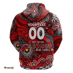 custom naidoc week 2024 bombers hoodie aboriginal animals keep the fire burning