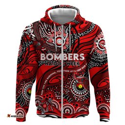 custom naidoc week 2024 bombers hoodie aboriginal animals keep the fire burning