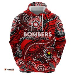 custom naidoc week 2024 bombers hoodie aboriginal animals keep the fire burning
