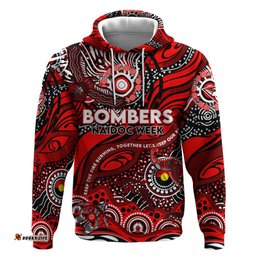 custom naidoc week 2024 bombers hoodie aboriginal animals keep the fire burning
