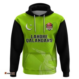 custom text and number lahore qalandars cricket pakistan lq champions lime green hoodie