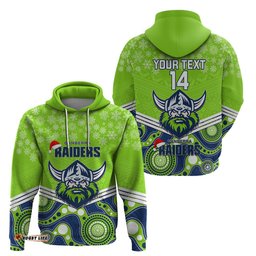 custom raiders rugby christmas hoodie merry xmas mix aboriginal art