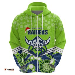 custom raiders rugby christmas hoodie merry xmas mix aboriginal art