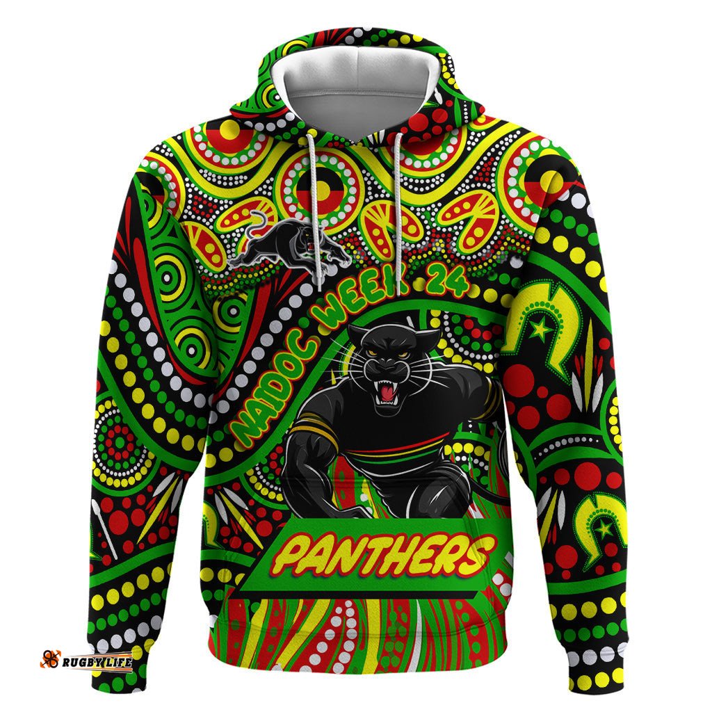 custom australia naidoc week 2024 hoodie penrith panthers mascot keep the fire burning