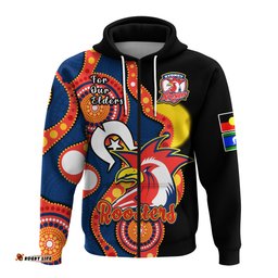 roosters rugby naidoc hoodie tricolours for our elders indigenous art