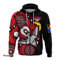 essendon football naidoc hoodie bombers for our elders indigenous art
