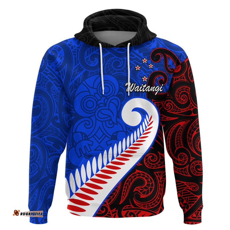 waitangi day zip up and pullover hoodie aotearoa hei tiki silver fern