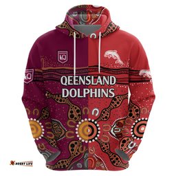 custom text and number nrl dolphins combine queensland origin hoodie aboriginal
