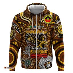custom hawthorn hawks naidoc week 2024 hoodie mascot football